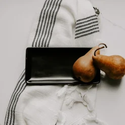 Sweet Water Decor Trays & Ring Dishes>Black Stoneware Tray | Soap Dispenser Tray |