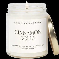 Sweet Water Decor Candles|9 Oz Clear Jars>Cinnamon Rolls - 9 oz