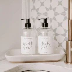 Sweet Water Decor Soap Dispensers>Clear Plastic Countertop Set of 2 - 16 oz