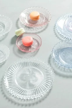 White Cliff Studio Kitchen|12Oz Ribbed Jars>Danielle Ribbed Glass Plate - Sweet Water Decor