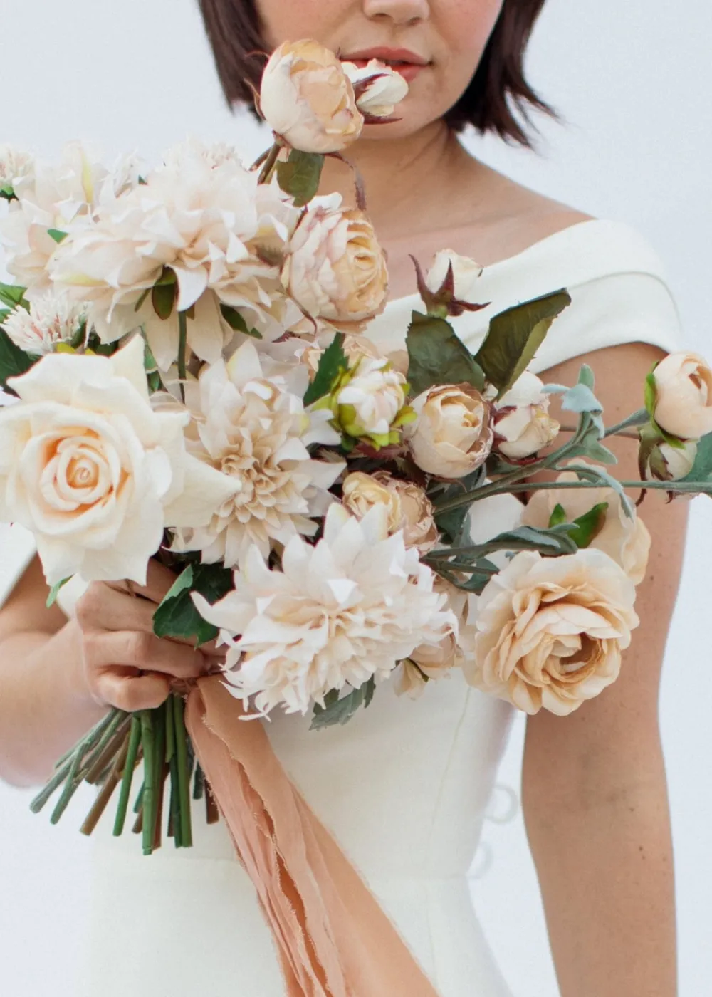 Afloral.com Florals & Greenery>Dried Look Fake Roses in Beige