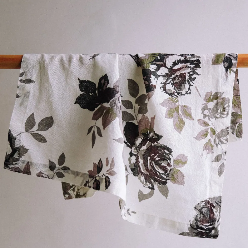 CG Hunter Kitchen|Home Decor>Eggplant and Grey Roses Napkins - Sweet Water Decor