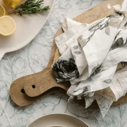 CG Hunter Kitchen|Home Decor>Eggplant and Grey Roses Napkins - Sweet Water Decor