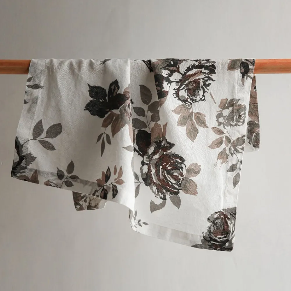 CG Hunter Kitchen|Home Decor>Eggplant and Grey Roses Napkins - Sweet Water Decor