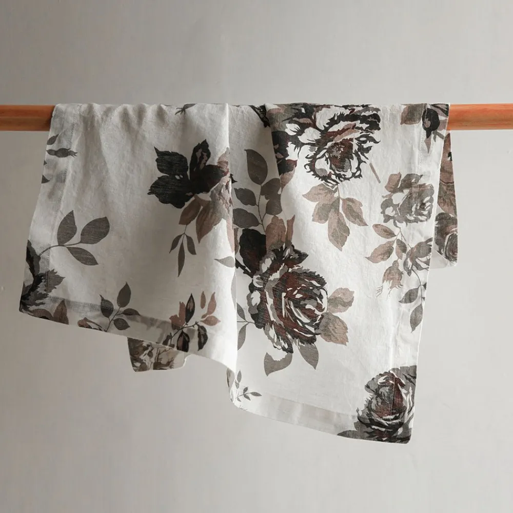 CG Hunter Kitchen|Home Decor>Eggplant and Grey Roses Napkins - Sweet Water Decor