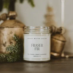 Sweet Water Decor 9 Oz Clear Jars|Candles>Fraser Fir - 9 oz