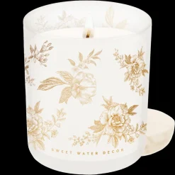 Sweet Water Decor Candles|Patterned Candles>Gold Floral - 12 oz