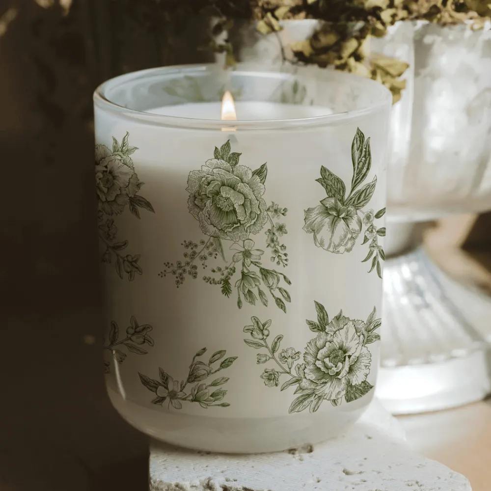 Sweet Water Decor 12 Oz Tinted Jars|Candles>Green Floral - 12 oz