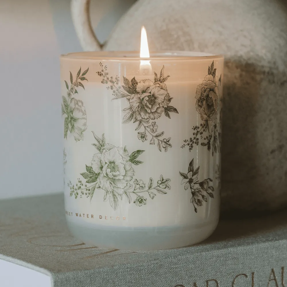 Sweet Water Decor 12 Oz Tinted Jars|Candles>Green Floral - 12 oz