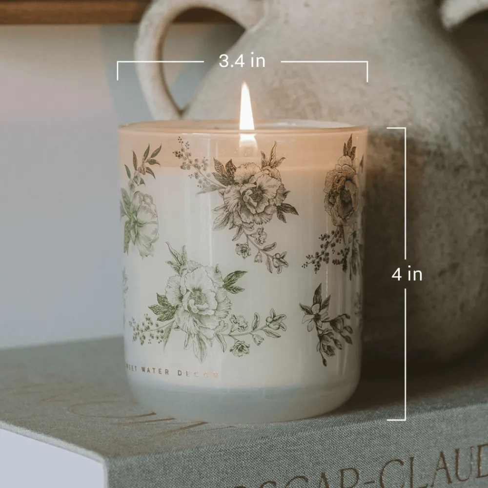 Sweet Water Decor 12 Oz Tinted Jars|Candles>Green Floral - 12 oz