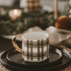 Sweet Water Decor Drinkware>Green Plaid 14 oz Mug