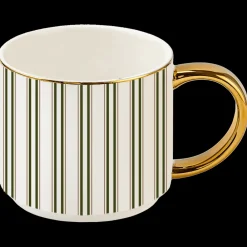 Sweet Water Decor Drinkware>Green Stripe 14 oz Mug