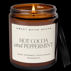 Sweet Water Decor Candles|9 Oz Amber Jars>Hot Cocoa and Peppermint - 9 oz