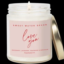 Sweet Water Decor Candles|Patterned Candles>Love You - 9 oz