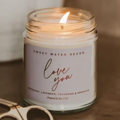 Sweet Water Decor Candles|Patterned Candles>Love You - 9 oz
