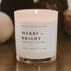 Sweet Water Decor Candles|11 Oz White Jars>Merry and Bright - 11 oz