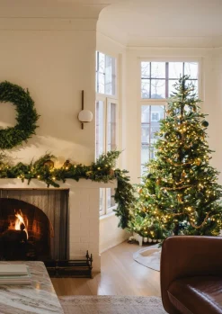 Afloral.com Florals & Greenery>Noble Fir Pre-Lit LED Christmas Tree with White Lights