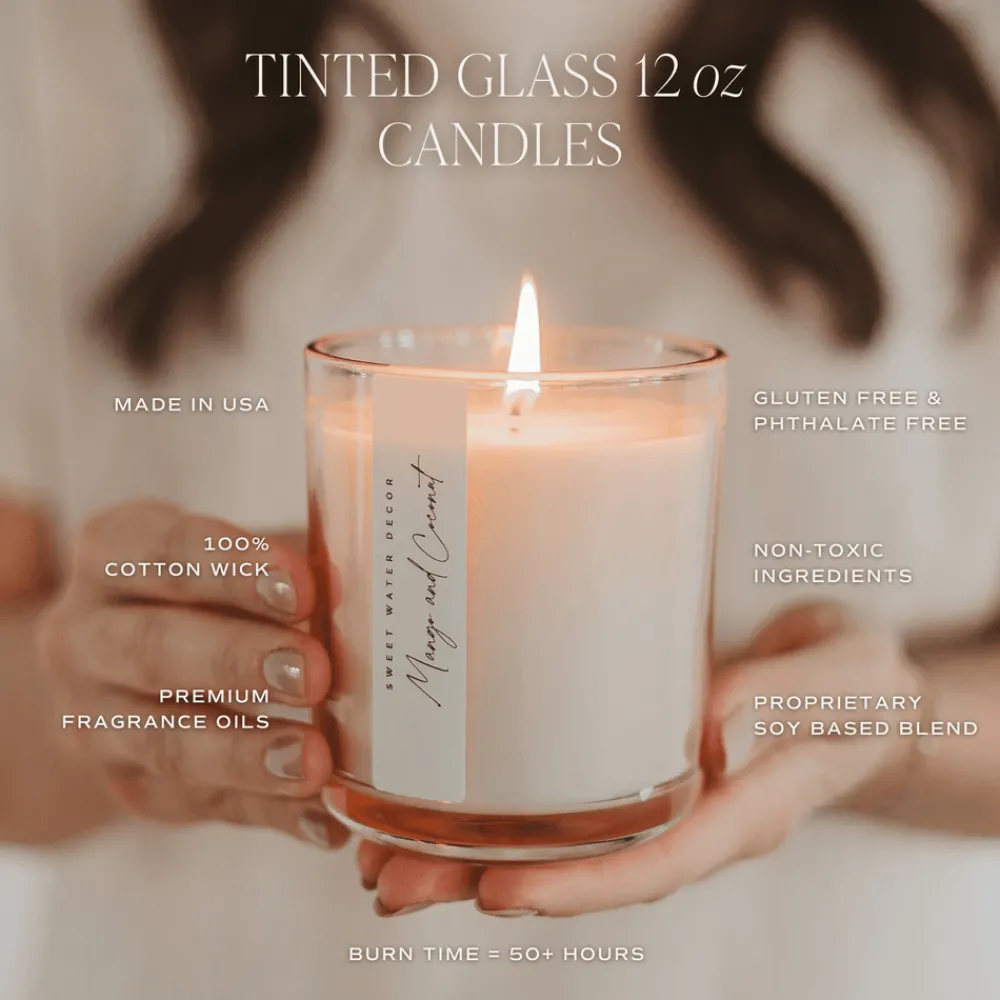 Sweet Water Decor 12 Oz Tinted Jars|Candles>Palo Santo Patchouli - 12 oz