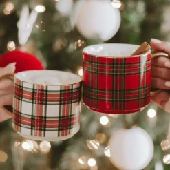 Sweet Water Decor Drinkware>Red Plaid 14 oz Mug