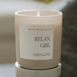 Sweet Water Decor Candles|15 Oz Matte Jars>Relax, Girl - 15 oz