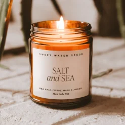 Sweet Water Decor Candles|9 Oz Amber Jars>Salt and Sea - 9 oz
