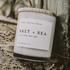 Sweet Water Decor Candles|11 Oz White Jars>Salt and Sea - 11 oz