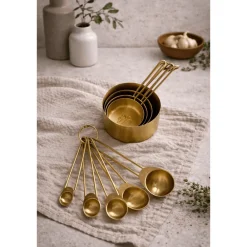 Busa Designs Kitchen>Solid Gold Measuring Cups & Spoons, Set of 9