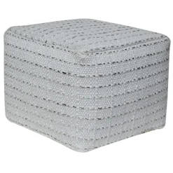 CG Hunter Home Decor>Square Striped Woven Ottoman Pouf - Sweet Water Decor