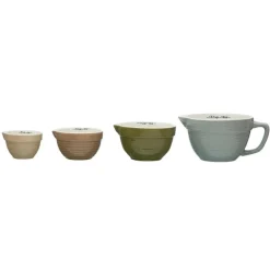 White Cliff Studio Trays & Ring Dishes|Kitchen>Stoneware Batter Bowl Measuring Cups – Set of 4