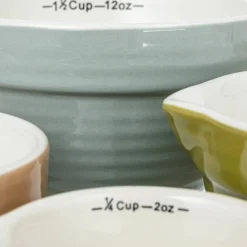White Cliff Studio Trays & Ring Dishes|Kitchen>Stoneware Batter Bowl Measuring Cups – Set of 4