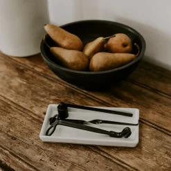 Sweet Water Decor Trays & Ring Dishes>White Stoneware Tray | Soap Dispenser Tray |