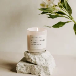 Sweet Water Decor Candles|11 Oz White Jars>Wildflowers and Salt - 11 oz